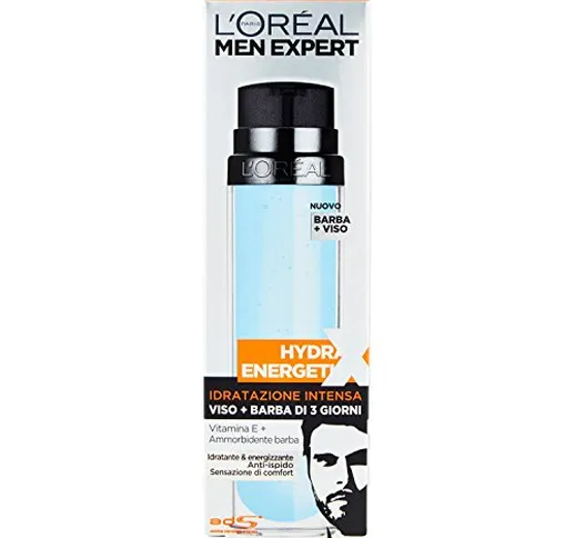 L'Oréal Paris Men Expert Hydra Energetic X Crema Viso e Barba di 3 Giorni Idratazione Inte...