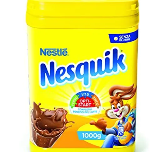 Nesquik Opti-Start Cacao Solubile per Latte Barattolo - 2 pezzi da 1 kg [2 kg]