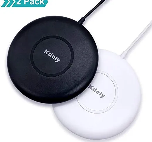 Kdely Caricatore Wireless [2-Pack] 10W Ricarica Rapida Wireless Charger Qi Caricabatterie...