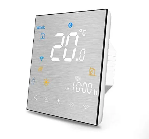 Termostato WiFi per Caldaia a Gas/Acqua,Termostato intelligente Schermo LCD(Pannello spazz...