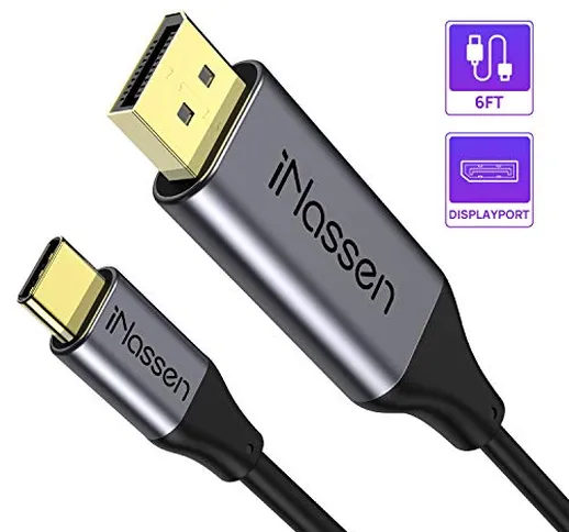 iNassen, cavo da USB C a DisplayPort (4K@60Hz, 2K@144Hz), adattatore tipo C a DP HDTV per...