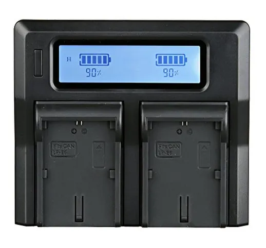Ayex termometro digitale dual-caricatore per Sony NP-F550, NP-F570, NP-F750, NP-F770 batte...