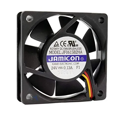 Jamicon Ventola 60mm 60x60x15 JF0615B2HA 24V DC 0,13A 3,12W Air Fan 60 mm 6 cm 3 Fili (+/-...