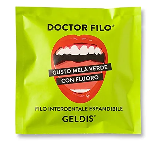 Geldis® Filo Interdentale Doctor Filo® Cerato aromatizzato Mela Verde, con Fluoro, Delicat...