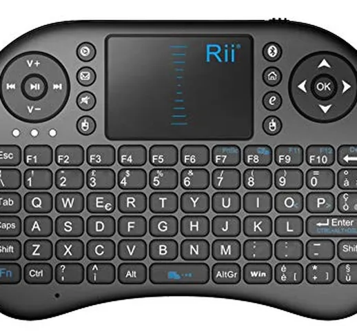 Rii Mini i8 Bluetooth (layout ITALIANO) - Mini tastiera con mouse touchpad per Tablet, Sma...