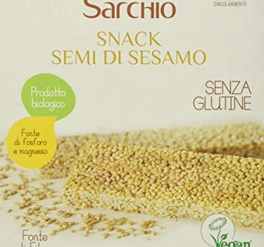 Sarchio Snack Semi di Sesamo - Biologico - senza Glutine - 4 barrette da 20 g