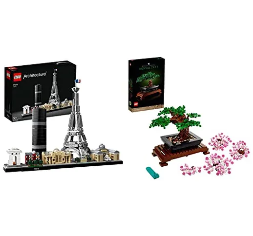LEGO 21044 Architecture Parigi, con Torre Eiffel e Museo del Louvre, Modellismo Monumenti...