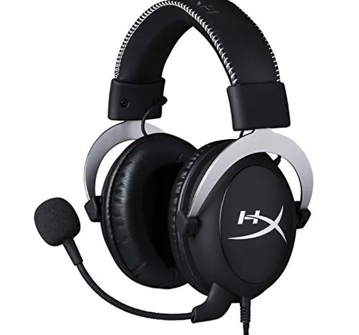 HyperX HX-HS5CX-SR Cloud X, Cuffie Gaming con Controlli Audio, Nero/Argento, Compatibile c...