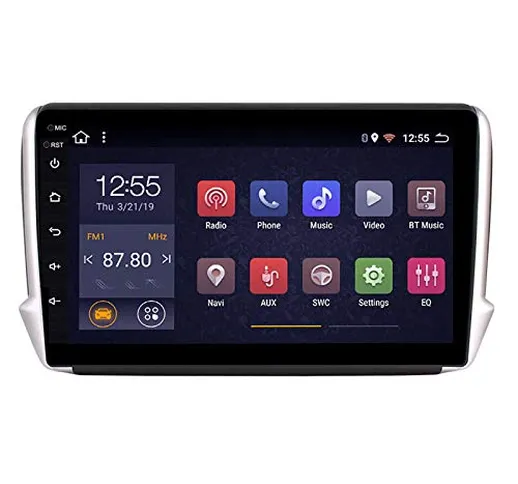 WY-CAR Android 8.1 8 Core Autoradio Multimedia per Peugeot 2008 208 2014-2018, Supporto Na...