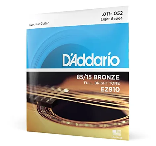 D'Addario Corde Chitarra Acustica| EZ910 Set Ez Great American, Bronzo, 11-52