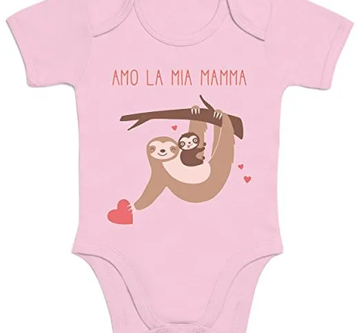 Shirtgeil Amo la mia Mamma - Dolce Idea Regalo per Madre Body Neonato Manica Corta 0-3 Mes...