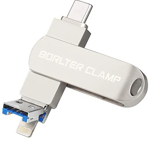256GB Chiavetta USB 3.0 con 3 Porte per iPhone 11/XR/X/8/7/6s/6 Plus, iPad, USB Type-C Cel...