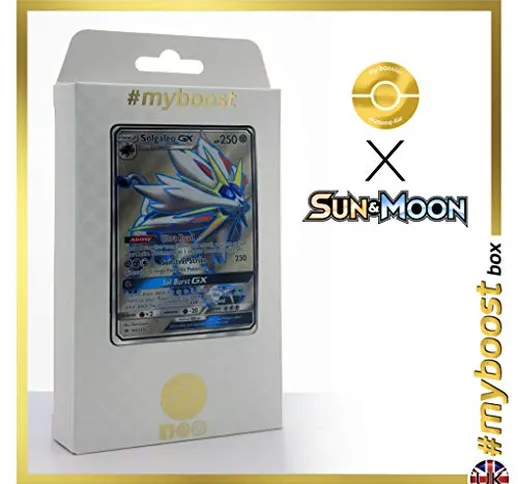 Solgaleo-GX 143/149 Full Art - #myboost X Sun & Moon 1 - Box di 10 Carte Pokémon Inglesi