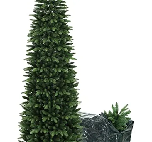 BOP Albero Di Natale Slim Enea 150 Cm, In PVC e PE Real Touch, Con Custodia Omaggio, Apert...