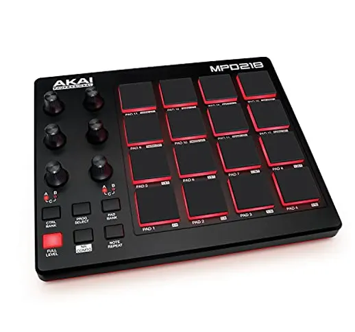 AKAI Professional MPD218 - Controller MIDI pad/drum pad macchina/beat maker con 16 pad, co...