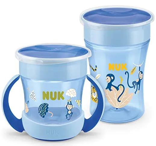 NUK Magic e Mini Magic Cup set di Sippy Cup | Anello anti-rovesciamento a 360° | 6+ mesi |...