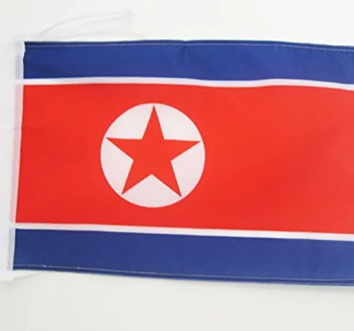 AZ FLAG Bandiera Corea del Nord 45x30cm - BANDIERINA NORDCOREANA 30 x 45 cm cordicelle