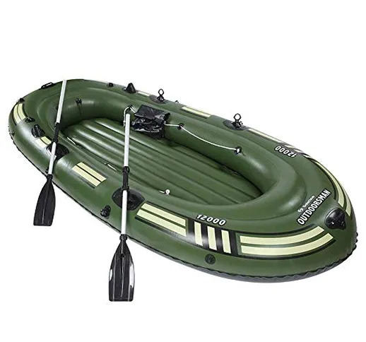 L&WB Kayak Gonfiabile Peschereccio Resistente all'Usura Spesso Canoa da Viaggio Veloce, 3...