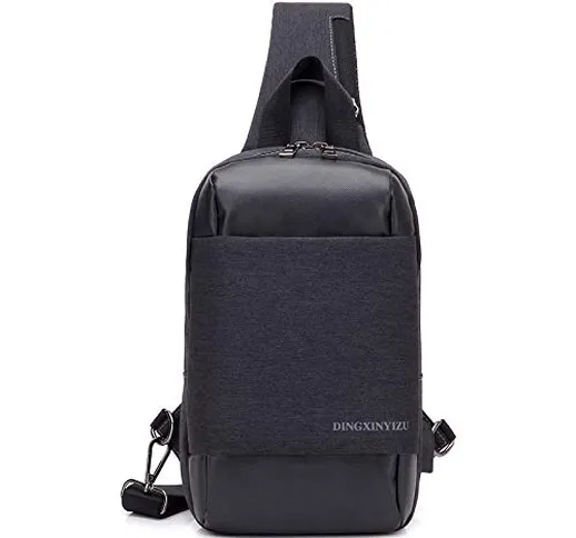 Blwz Multifunzione All'aperto Sling Bag Chest Shoulder Backpack con Ricarica USB,Borse Cro...