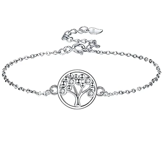 Lydreewam Albero della Vita Bracciale Donna Argento Sterling 925 3A zirconi con Scatola Re...