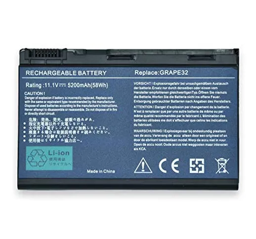 New Net - Standard Serie GRAPE32 Batteria compatibile con Portatile Acer Extensa 5100 5210...