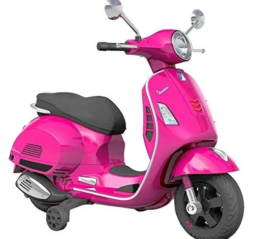 Tecnobike Shop Moto Elettrica Piaggio per Bambini Vespa GT GTS Sport 12V con Rotelle Luci...