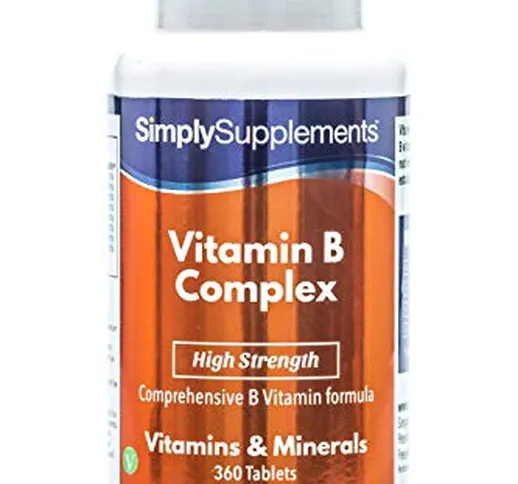 Complesso di vitamina B - Con biotina e acido folico - Adatto ai vegani - 360 compresse -...