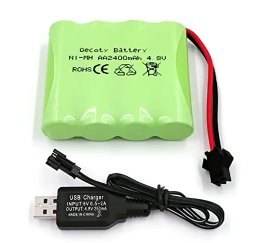 Gecoty® Pacco Batteria 4.8 v, Pacco Batteria Ni MH, Batterie Ricaricabili RC con cavo di r...