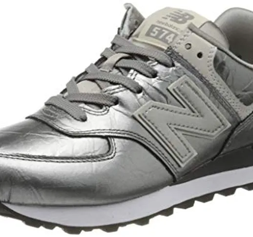 New Balance 574v2, Sneaker Donna, Grigio (Grey/Black Grey/Black), 38 EU