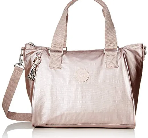 Kipling Amiel, Borsa con Maniglia Donna, Rosa (Metallic Rose), 27x24.5x14.5 centimeters (B...