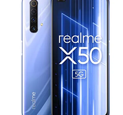 Realme X50 5G - Smartphone 128GB, 6GB RAM, Dual Sim, Ice Silver