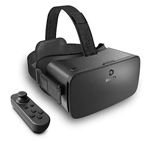 DESTEK VR Headset, visore 3D realtà virtuale 110°FOV, con telecomando wireless Bluetooth p...