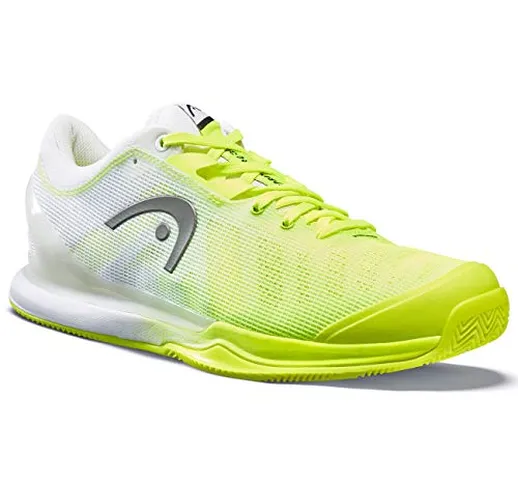 HEAD Scarpe da Uomo Sprint PRO 3.0 Clay, Tennis, Giallo Fluo/Bianca, 44 EU