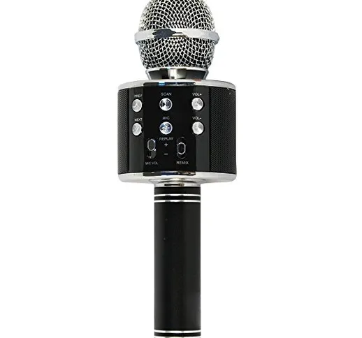 Xtreme 27837 Microfono con Speaker Integrato Bluetooth Portatile, Nero