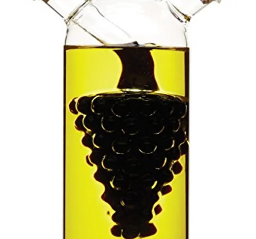 Kitchen Craft World of Flavours - Bottiglia di Vetro 2 in 1 per Olio e aceto, Motivo: Grap...