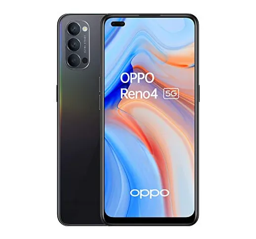 OPPO Reno4 Smartphone 5G, 183g, Display 6.4" FHD+ AMOLED, 3 Fotocamere 48MP, RAM 8GB + ROM...