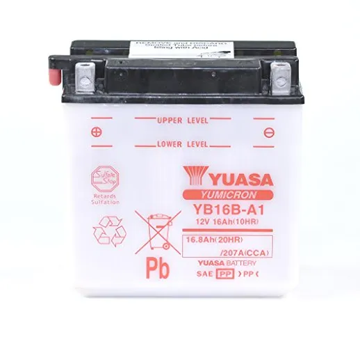 Batteria da 12 V 16 AH YB16B A1, bagnata Yuasa per VF 1000 F Interceptor SC15 | VF 1000 F2...