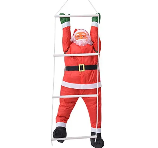Bulary 60CM Climbing Rope Ladder Decorazioni Natalizie di Babbo Natale Decorazione da Appe...