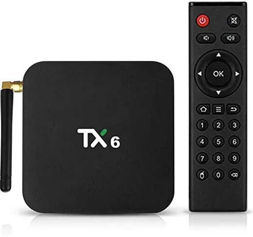 Android TV Box 9.0, Smart TV Box TX6 (4 GB RAM + 32 GB ROM】 EMMC Dual WiFi 2.4 G + 5 G Bl...