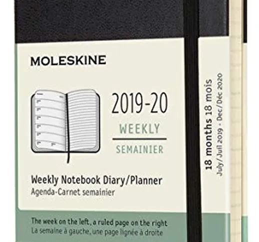 (modello precedente) - Moleskine Agenda 18 Mesi Settimanale anno 2019/2020 con Copertina R...