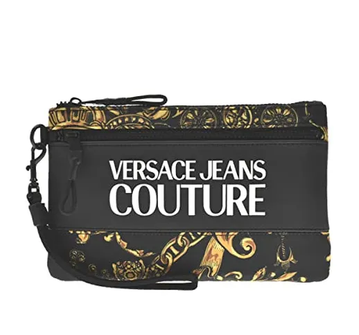 Versace JEANS COUTURE art. 71YA5P90 Pochette con stampa Macrologo fondo nero - mis. cm. 26...