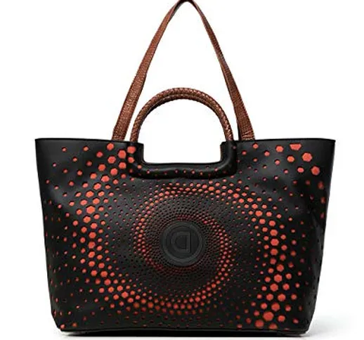 Desigual - Borsa da donna Bols_legacy Holbox, 17 x 30,5 x 37 cm, Nero (Nero (Nero)), 17x30...