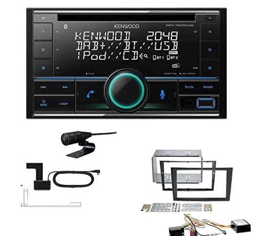 Kenwood DPX-7200DAB 2-DIN Autoradio Bluetooth CD USB DAB+ adatto per Opel Astra H 2004-201...