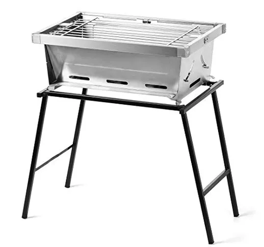 ZUOFENG Barbecue a Carbonella Griglia Pieghevole, Portatile Barbecue a Carbone in Acciaio...