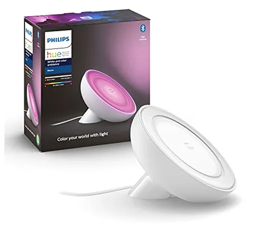 Philips Hue White And Color Bloom Lampada da Tavolo Smart, con Bluetooth, LED Integrato 7...