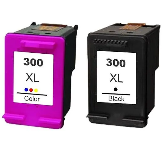Set di cartucce XL come HP 300 Black XL CC641EE e HP 300 color XL CC644EE, per DeskJet D 1...