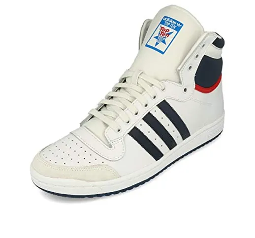 Adidas Top Ten Hi Scarpe a collo alto, Uomo, Bianco (Weiß (Neo White S08/New Navy Ftw/Coll...