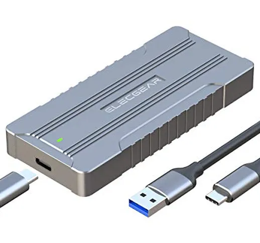 USB 3.1 Adattatore Esterno per NVMe M.2 SSD Disco Rigido - ElecGear NV-C01 Alluminio Enclo...