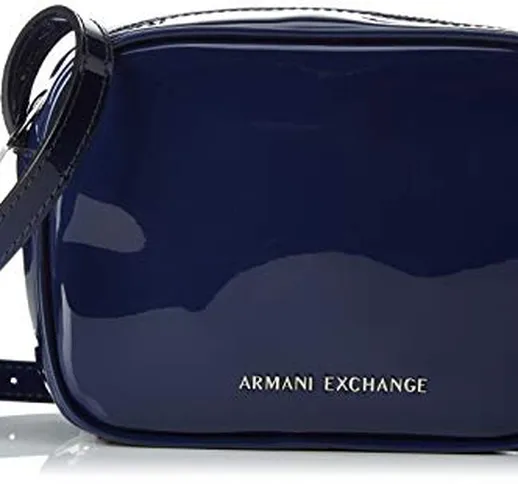 ARMANI EXCHANGE Small Crossbody Bag - Borse a tracolla Donna, Blu (Navy), 14x7.5x19 cm (B...