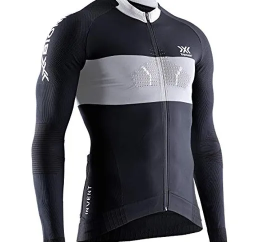 X-Bionic Invent 4.0 Cycling Shirt Long Sleeves Men, Maglia da Ciclismo con Zip Anteriore M...